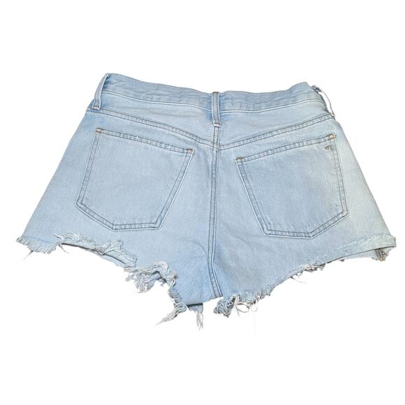 Madewell Relaxed Cut Off Denim Shorts Light Wash Blue Size 27 - Picture 3 of 7